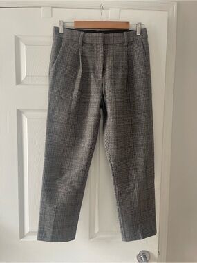 Women's 100% Wool Gray Glen Plaid Dress Pants